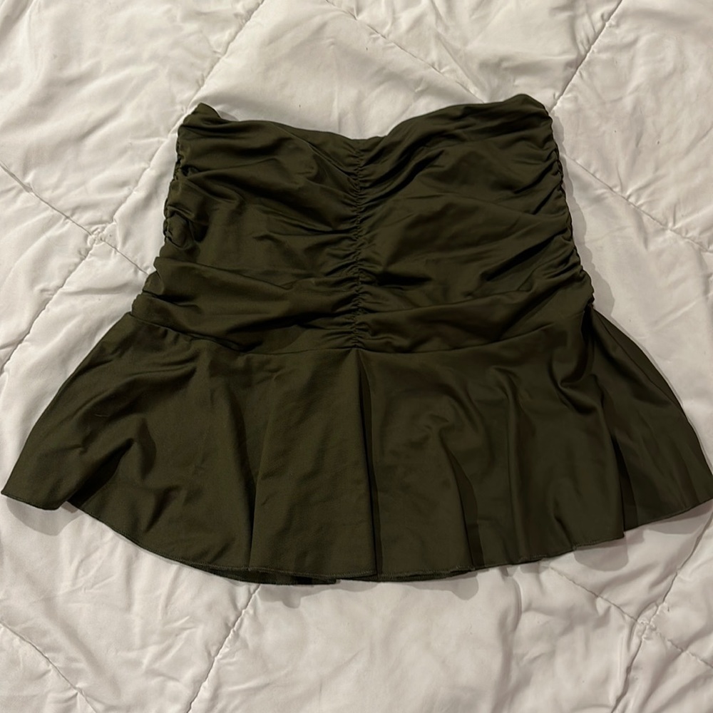 olive green y2k skirt